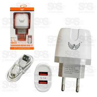 Carregador 2 USB 5.1A Com Cabo Lightning Altomex AL-7705-5G