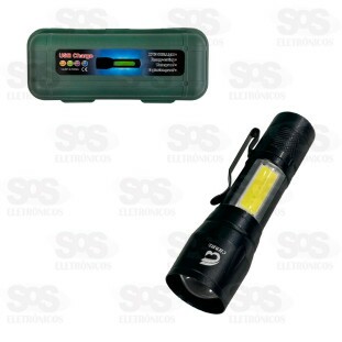 Mini Lanterna De LED COB 3 Modos Alumínio HB-513