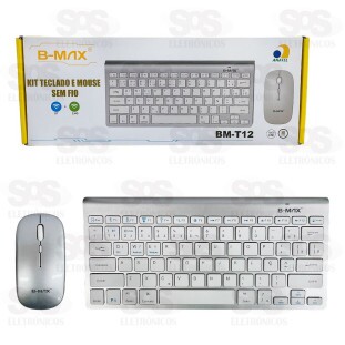Kit Teclado e Mouse Sem Fio Slim B-Max BM-T12