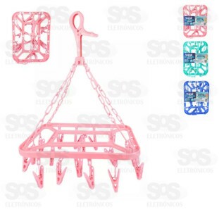 Mini Varal Dobrável Com 18 Prendedores Top Útil TOP1652