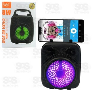 Caixa De Som 8W Bluetooth Com RGB Altomex AL-5301