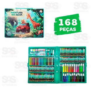 Maleta De Pintura 168 Peças Aventura Na Selva Toy King TK-CR20