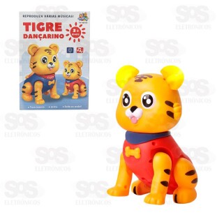 Boneco Tigre Fofo Com Luzes e Sons Toy King TK-AB6192