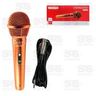 Microfone Dinâmico Profissional Com Fio 4 Metros Tomate MT-1017G