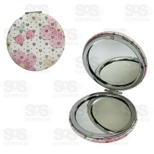 Espelho De Mão Duplo Estampas Variadas Unitário Luatek LMF-1042