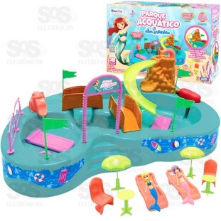 Parque Aquático Sereia 28 Peças Sai Agua de Verdade Homeplay 8002