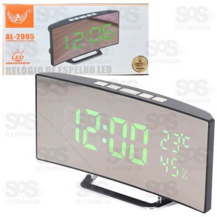 Relógio Digital Espelhado Temperatura e Umidade Altomex AL-2995