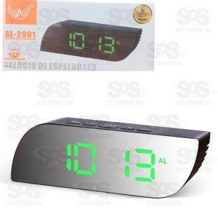 Relógio Digital LED Despertador e Temperatura Espelhado Altomex AL-2991