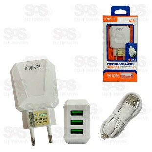 Carregador 3 USB 5.1A Com Cabo Iphone Inova CAR-3258A