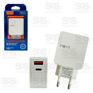 Carregador Rápido USB+TPC 40W QC 3.0 Inova CAR-3134