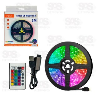 Fita de LED Colorida Com Controle Por Som 3 Metros Inova MD-12793