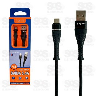 Cabo De Dados Micro USB V8 3.4A 2 Metros Inova MD-5995