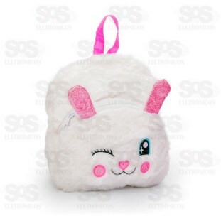 Mini Mochila Escolar Pelúcia Coelho Polibrinq SCB126