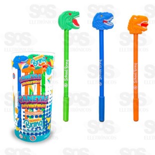 Caneta Divertida Dinossauro Caixa de 20 Unidades Polibrinq SCB154