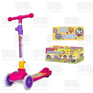 Patinete Pet Love Com Luzes Dobrável HomePlay 4297