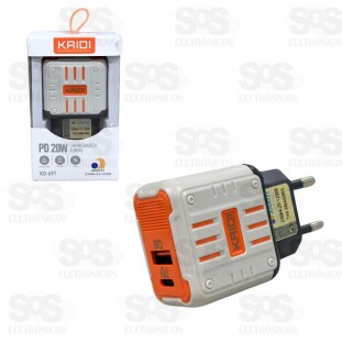 Fonte Carregador Rápido USB + PD 20W Kaidi KD-691
