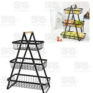 Fruteira Inox 3 Andares 50cm B-Max BM-F1113