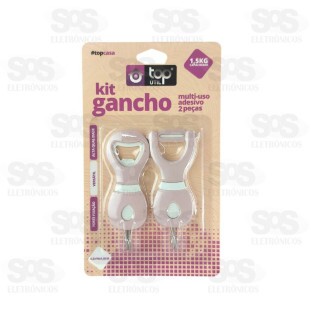 Ganchos Multiuso Adesivo 2 Unidades Top Útil TOP0790