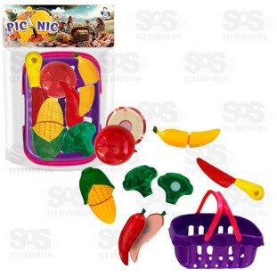 Cestinha Piquenique 7 Peças com Velcro Pica Pau 878