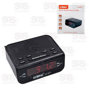 Rádio Relógio Com Alarme Digital Lelong LE-671