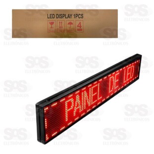 Painel de LED Vermelho Letreiro Digital 67x19CM Lelong SL0725V