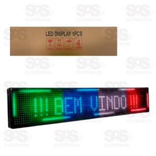 Painel de LED RGB Letreiro Digital 100x19CM Lelong SL1027M