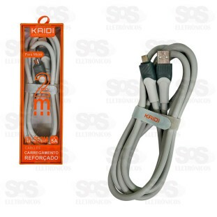 Cabo Reforçado 30W Micro USB V8 2 Metros Kaidi KD-353M