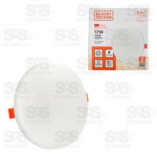 Painel Redondo LED Branco 17W Sobrepor + Embutir BDPD-1700