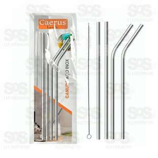 Kit Canudos Aço Inox 5 Peças Caerus CRS-2813