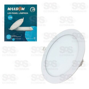 Painel Redondo LED Branco Quente 12W 3200k Embutir Maxbom