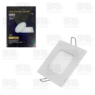 Painel Quadrado Embutir LED Branco Frio 3W 6500K XLS 40015-33