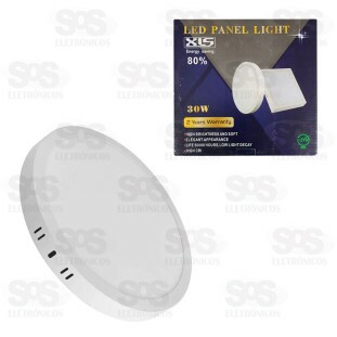 Painel Redondo Sobrepor LED Branco Quente 30W XLS 40015-50