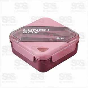Marmita Lancheira Micro-ondas 1000ML Com Talheres Caerus CRS-2914