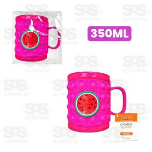 Caneca Infantil Emborrachada Alto Relevo 350ml CRS-2269