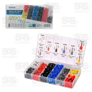 Kit Terminais Elétricos Ilhós Tubular 1200 Peças Exbom TIT-TU8N1200