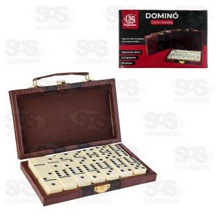 Dominó Com Maleta 28 Peças Lisas Clássico SQ-3442