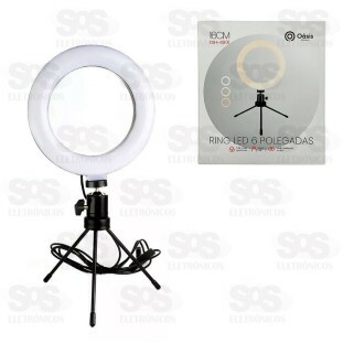 Iluminador Ring Light De Mesa 6 Polegadas 3 Cores Oásis OIH-4901