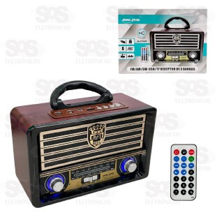 Rádio Retrô AM/FM/SW/Bluetooth/USB Song Star SS-737UBT