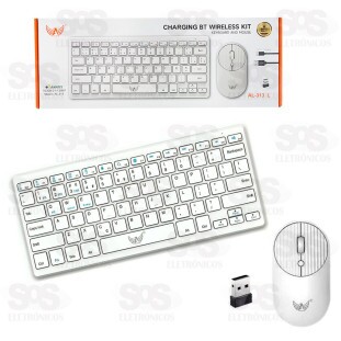 Kit Teclado e Mouse Bluetooth Recarregável Altomex AL-313 L