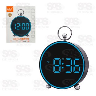 Relógio Digital Redondo Com Despertador Altomex AL-2880