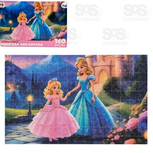 Quebra-Cabeça Princesa Encantada 160 Peças Mini Toys 6373