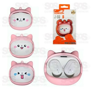 Fone De Ouvido Muda Rostinho Fofo Bluetooth Eletromex J-60B