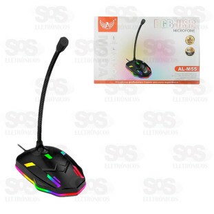 Microfone Gamer de Mesa RGB Altomex AL-M55