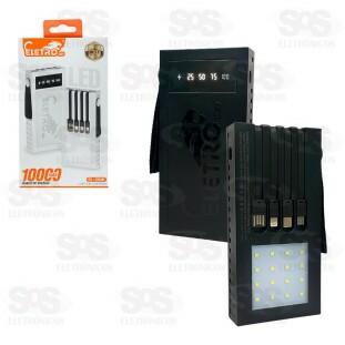 Carga Extra 10.000mAh 4 Interfaces Eletromex EL-2916