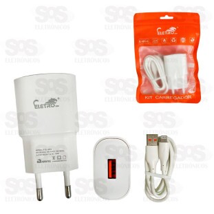Carregador 3.1A Com Cabo De Iphone Eletromex EL-4015-I5