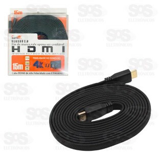 Cabo HDMI 4K 15 Metros Malha Blindada Eletromex EL-8106