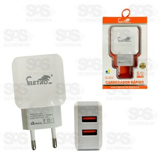 Carregador Rápido 2 USB 5.1A Eletromex EL-4012