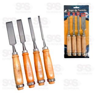 Jogo de Formão Entalhador 4 Peças Barcelona BAR-316003-1