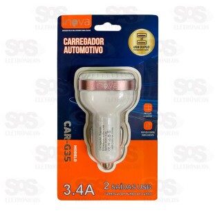 Carregador Veicular 3.4A Com 2 USB Inova CAR-G35