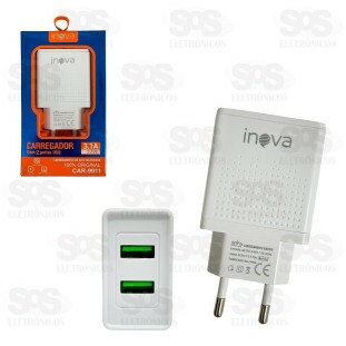 Carregador Rápido 2 USB 3.1A Inova CAR-9911